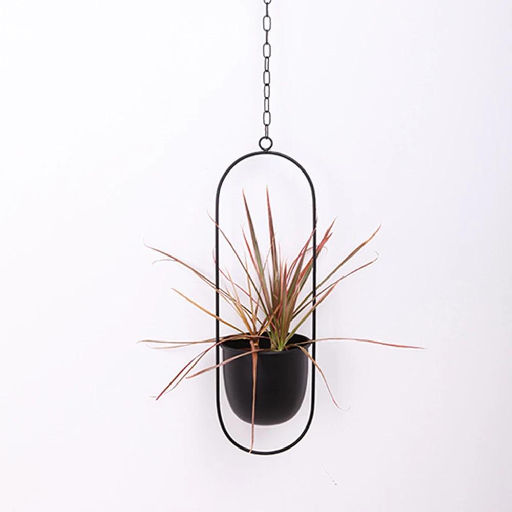 2026 New 10 Type Metal Hanging Flower Pot Nordic Chain Hanging Planter Basket Flower Vase for Home Garden Balcony Decoration