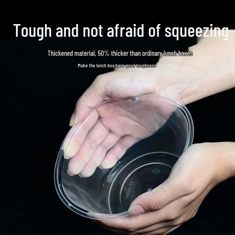 CHAHUA Disposable Round Plastic Food Container with Lid