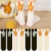 Cute Cat Egg Design Orange Tabby Cat Butt Simple Japanese Style Mid Calf Socks Breathable Couple Socks Summer New Socks