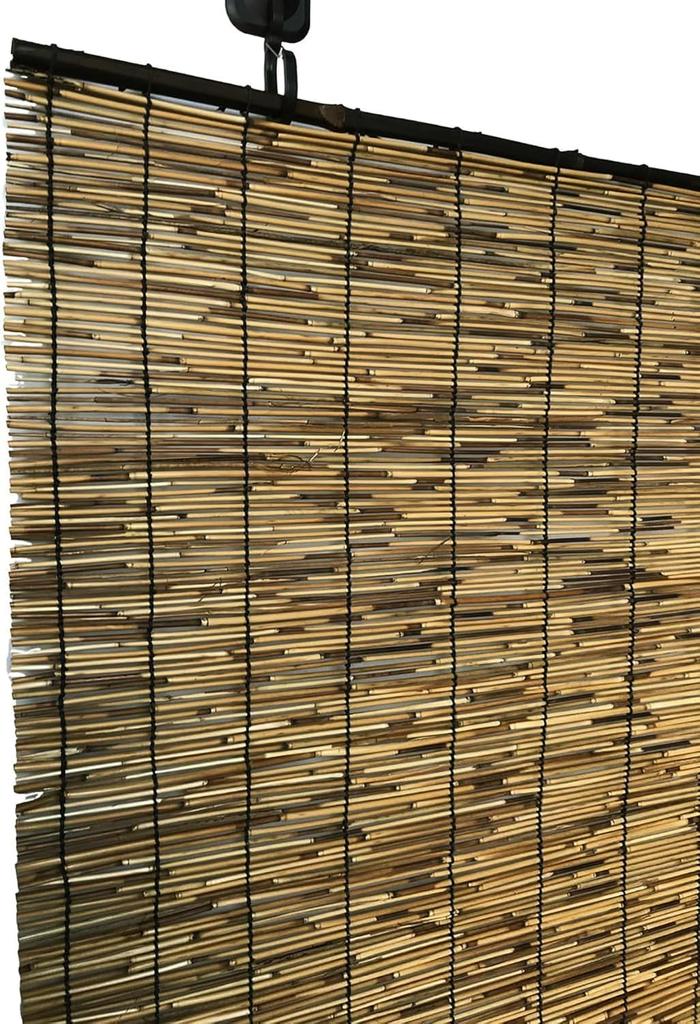 Geräucherte Tianjin Bambusrollos, ca. 88 x 157 cm, braun, inklusive Tasche. Geräuchert, um Insekten und Schimmel zu widerstehen. Mizukan Seirensho.