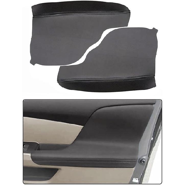 FZJDSD 2Pcs Black Auto Door Panel Armrest Cover Replacement Compatible With Honda Odyssey 2011 2012 2013 2014 2015 2016 2017 Microfiber Leather Car