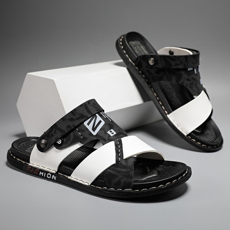Summer New Mens Sandals Comfortable and Non Slip Slippers Outdoor Beach Sandals Casual Flat Shoes