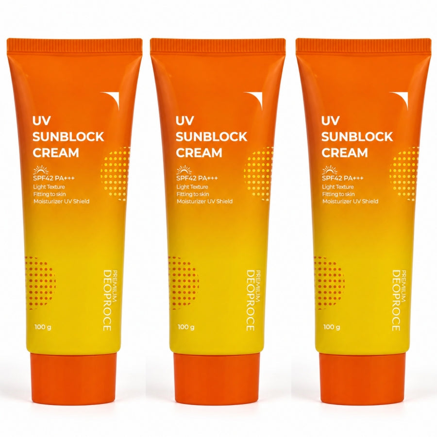 Premium Deoproce UV Sun Block Cream SPF42 PA++ 100g*1Pc/2Pcs/3Pcs/4Pcs