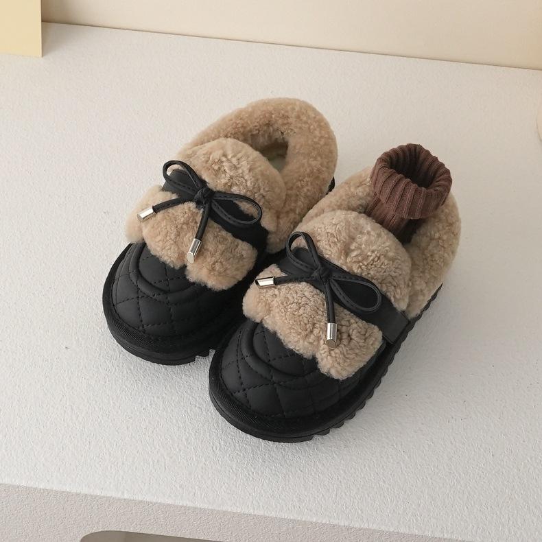 

Девочки хлопковые туфли [милые и симпатичные] 22 зимние толстые бархатные детские сапоги для снега с низким верхом и низким голенищем, милые, в стиле колледжа 25