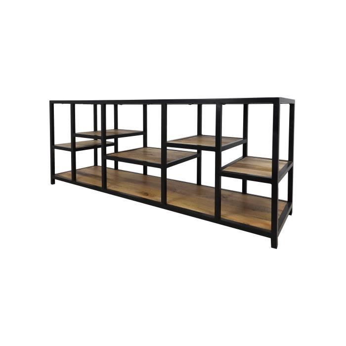Levels TV Cabinet Natural/Black 140x40x55 - HSM - Contemporary - Design - Door(s) and Drawer(s)