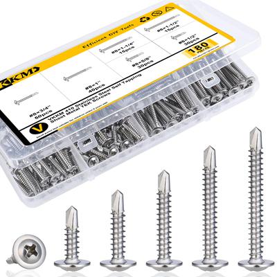 180 Stainless Steel Self Tapping Drilling Screw Combination Kit, Suitable for Metal, Plastic, and Wood.