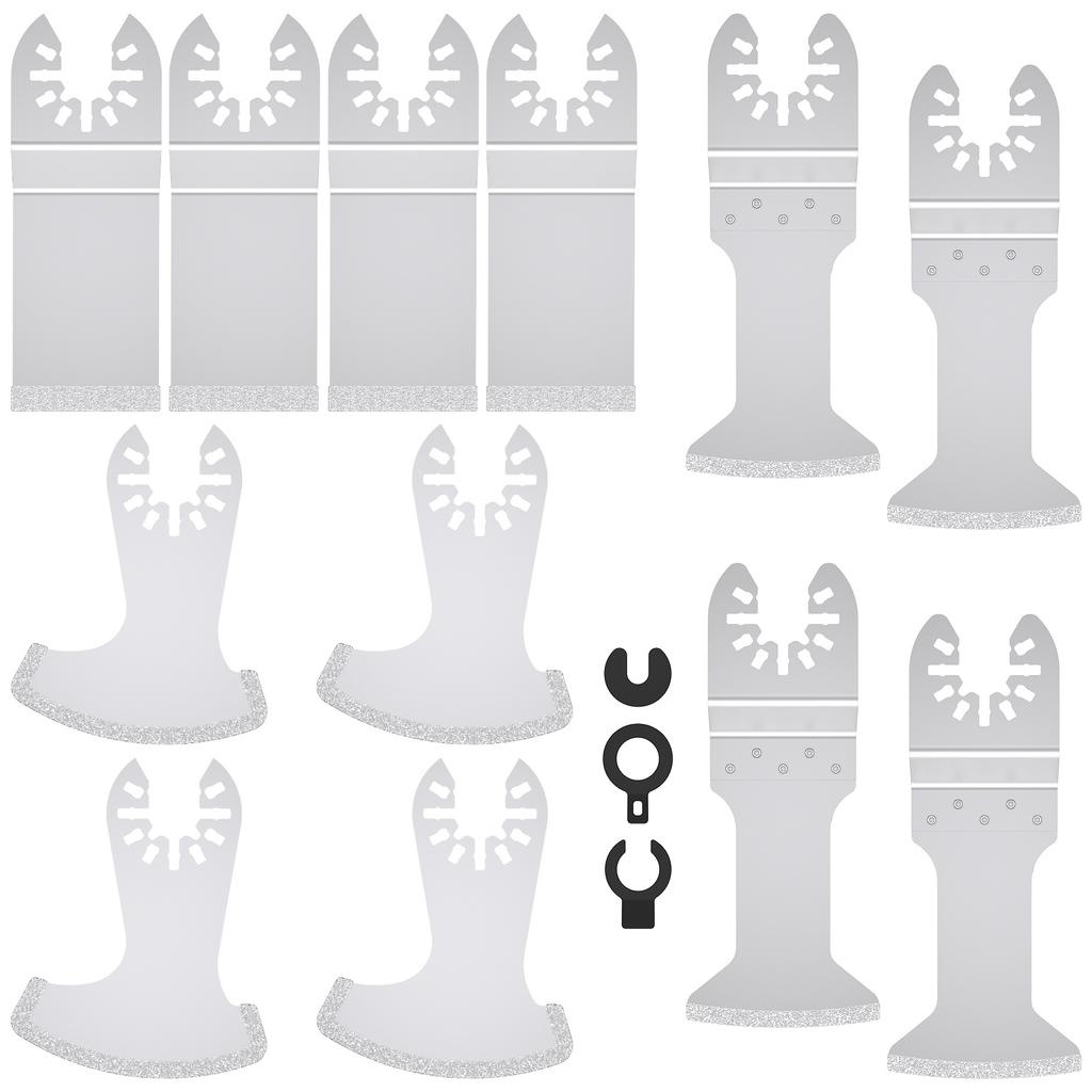 6/12 Pcs Diamond Oscillating Saw Blades Multi Tools Saw Blades Oscillating Blade Kit Power Tool Accessories for Wood Metal PVC