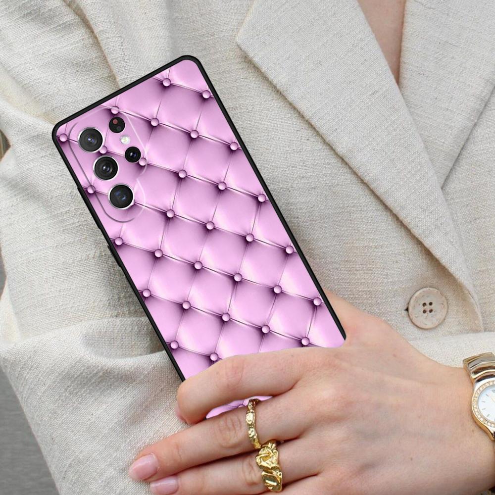 Quilted Texture Sofa Cell Phone Case for Samsung Galaxy S26 Ultra S25 S24 S23 S22 S21 S20 Note10 Cover