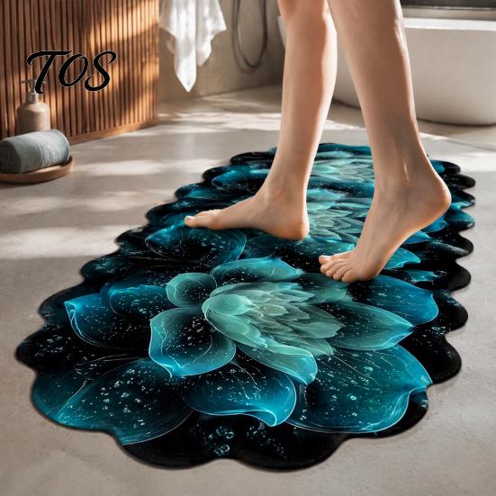 Anti-slip Mats for Bathroom Flowers Rug, Diatomaceous Earth Bath Mat, Super Absorbent Non-slip Water Bedside Rugs Floral Rose Sunflower Mat
