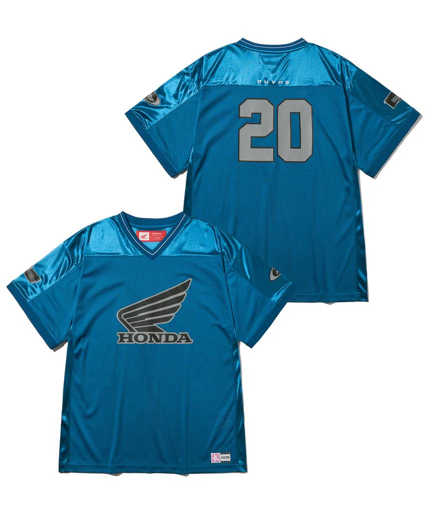 PHYPS MOTORCYCLE Original Wing Logo Mesh T-Shirt Blue Green