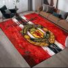 Custom Name Manchester United Flannel Pattern Square Carpet,Area Rug,Carpet Rug for Living Room Bedroom Sofa Playroom Decor,Non-slip Floor Mat
