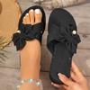 Fashion Women Slippers Breathable Linen Slides Women Lightweight Slip-On Shoes Women Indoor Outdoor Slippers Vintage Round Toe Sandals