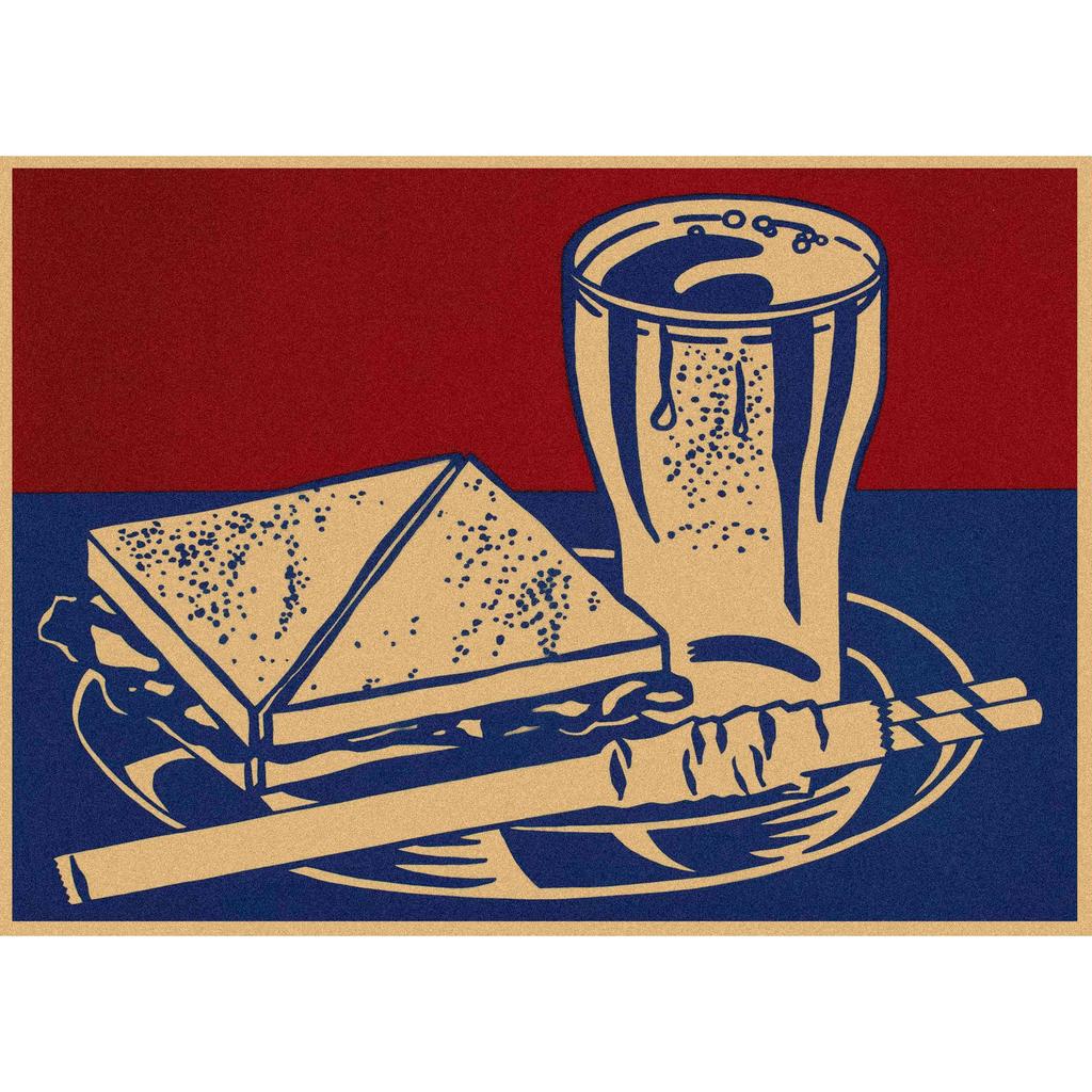 Roy Lichtenstein Pop Art Retro Kraftový plakát pro bar nebo kavárnu Nástěnná dekorace 357