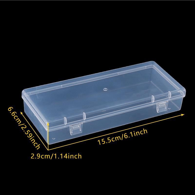 Cutie de plastic transparentă, dreptunghiulară, translucidă, cutie de ambalare, cutie organizatoare de depozitare, rezistentă la praf, durabilă, pentru bijuterii.