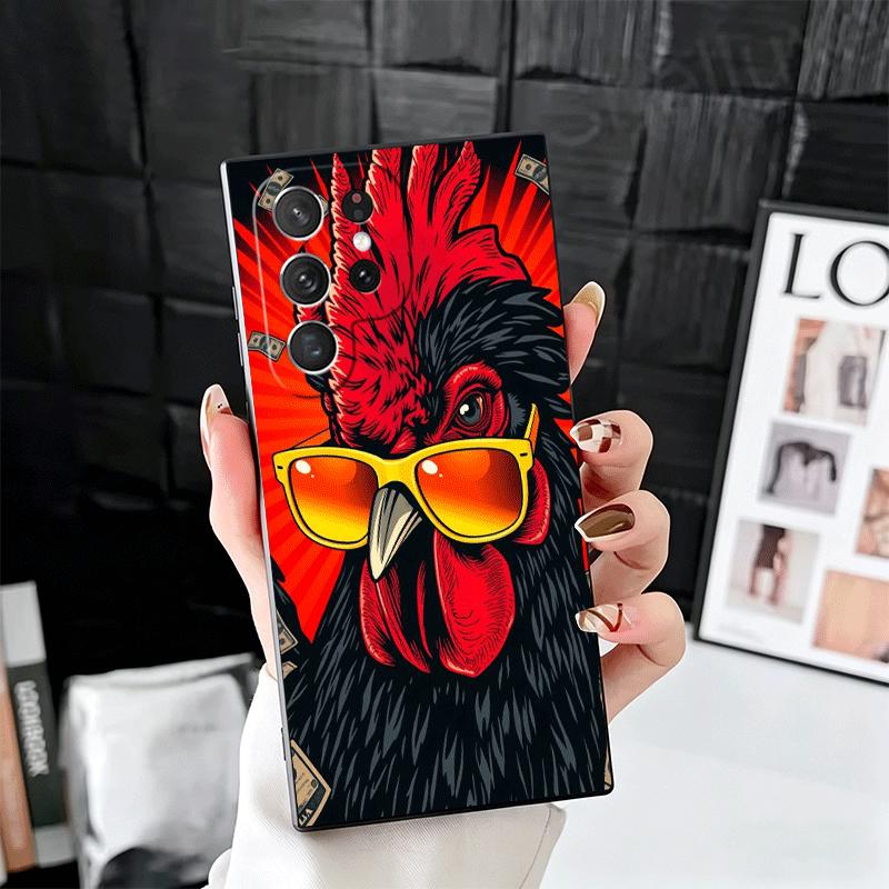 Chicken Hen Rooster Soft Phone Case for Samsung Galaxy S26 S25 Edge S24 Ultra S23 Plus S22 S21 FE S20 Black Cover Back Shell