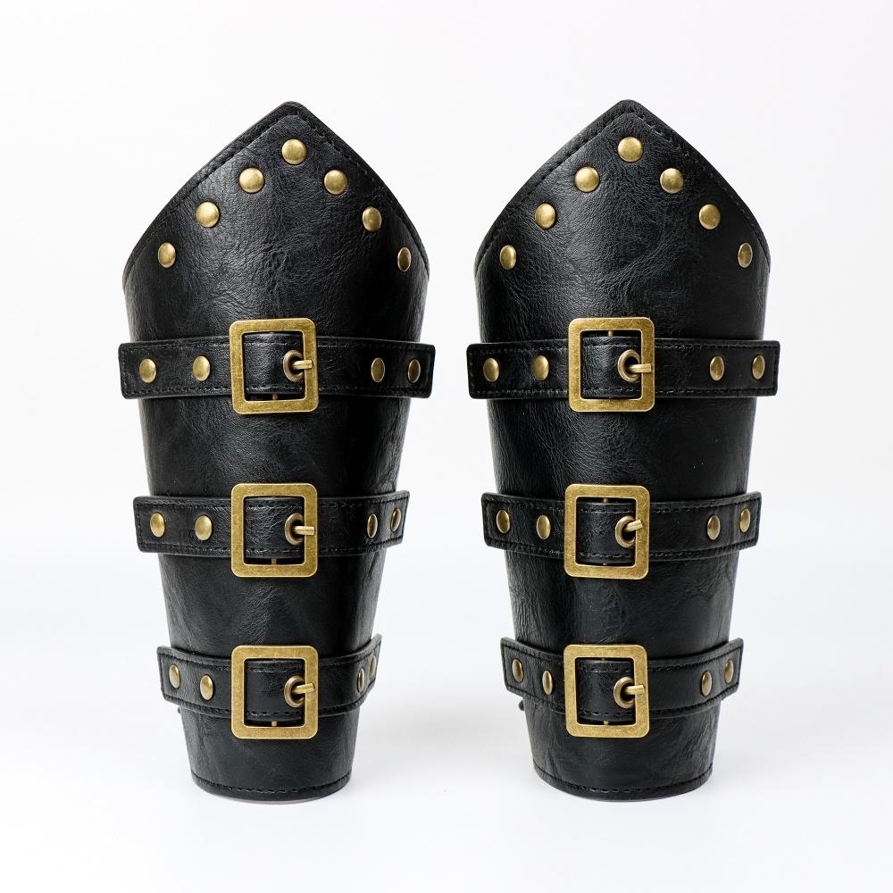 Medieval Belt Viking Knight Cosplay Rivet Bracelet PU Leather Material Outdoor Knight Riding Dress Cosplay Belt Accessory