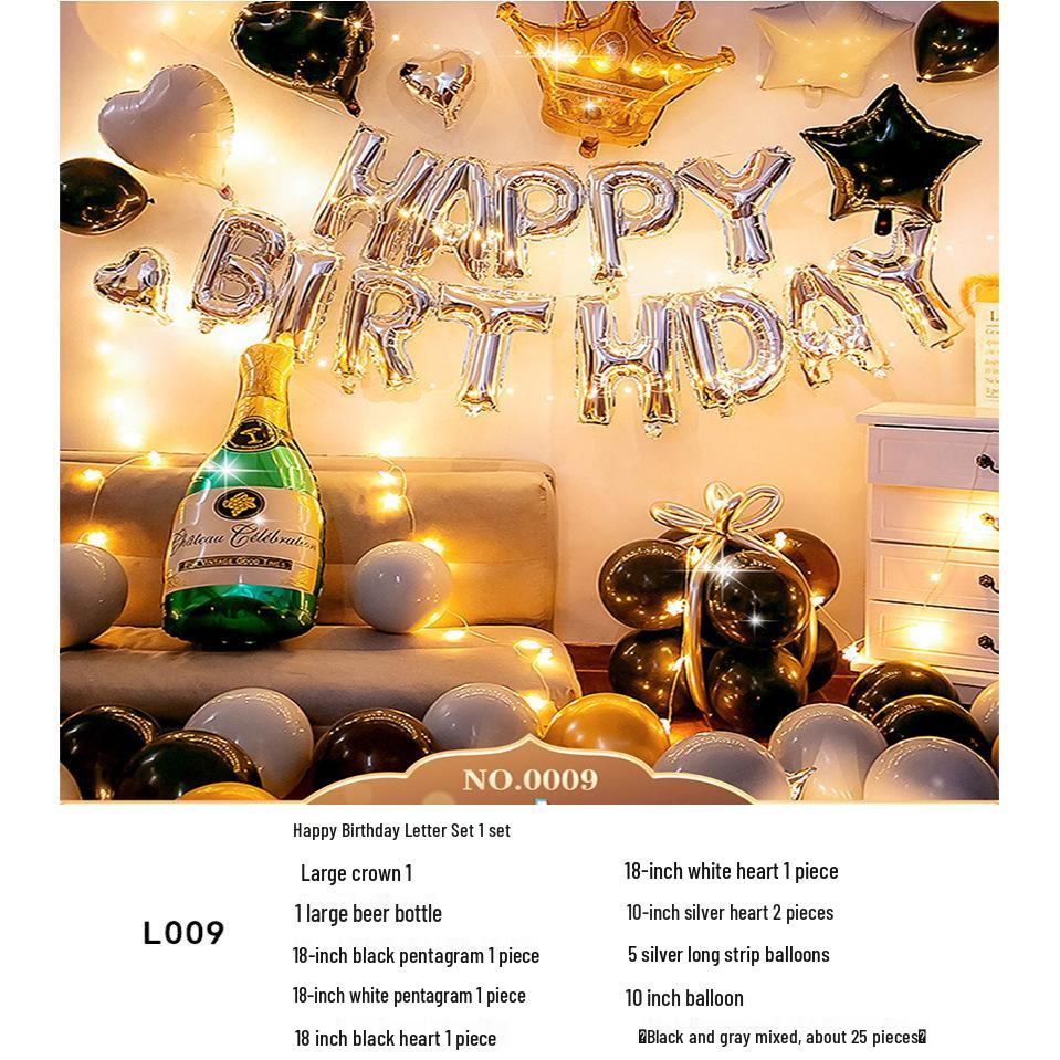 Romantic Birthday Balloon Set: High-End Decorations for Boyfriend or Girlfriend