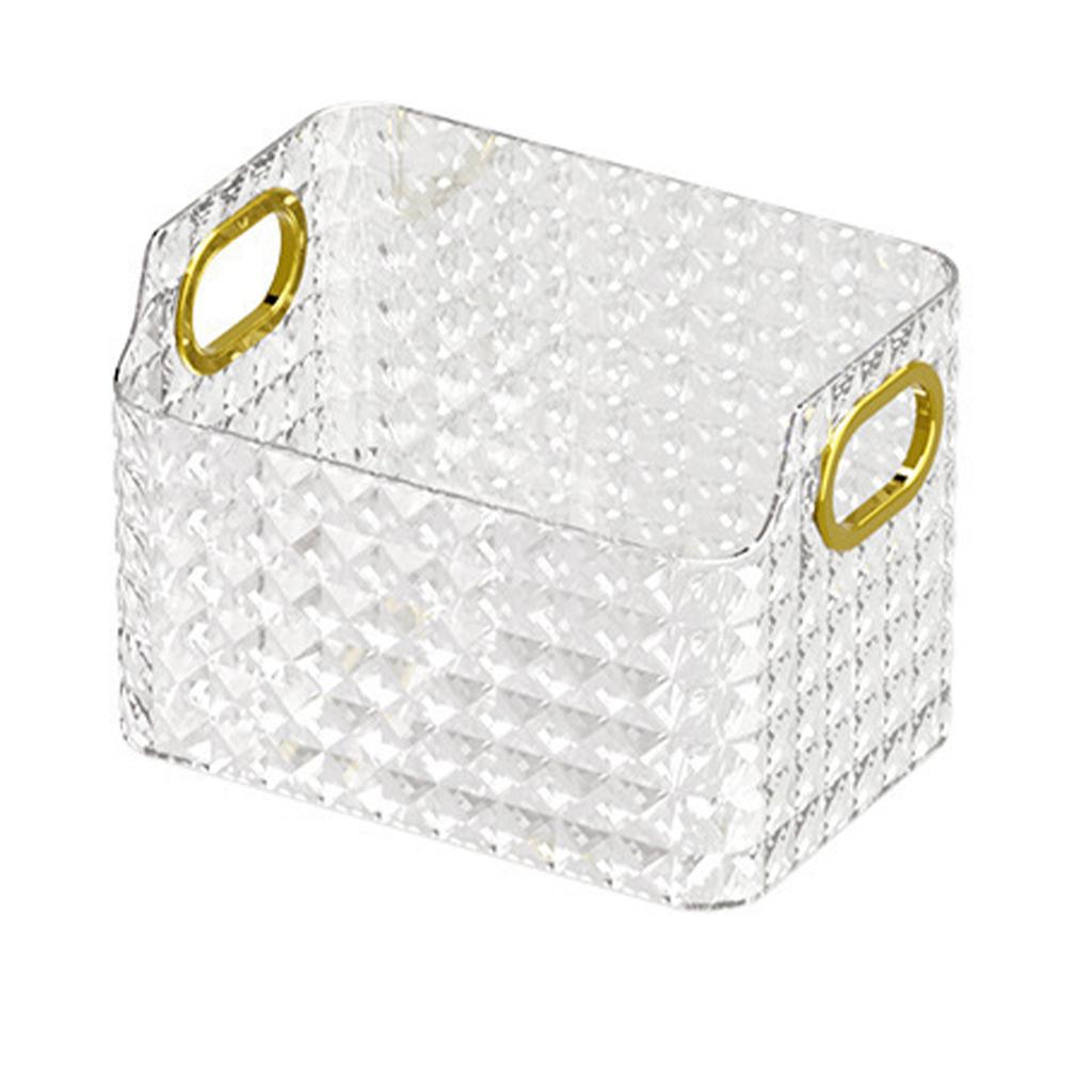 Small Organizer Bin Cabinet Storage Bin Pattern Texture Clear PET Comfortable Handles Versatile Basket for Bathroom