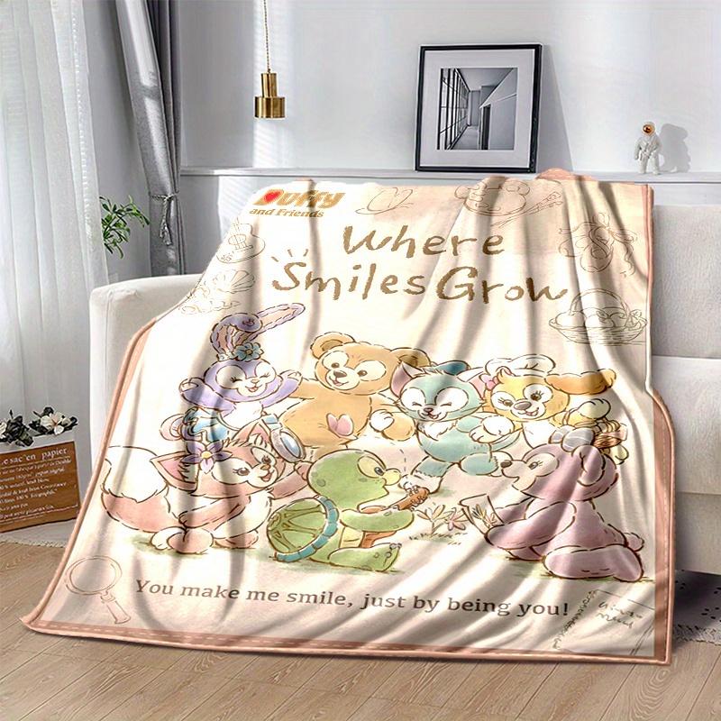 1pc, Duffy and Friends (12) Home Decor Flannel Blanket, Perfect Gift for Bedroom, Living Room, Travel, Camping, Car, Beach, Office Nap, Ideal Sofa Thr