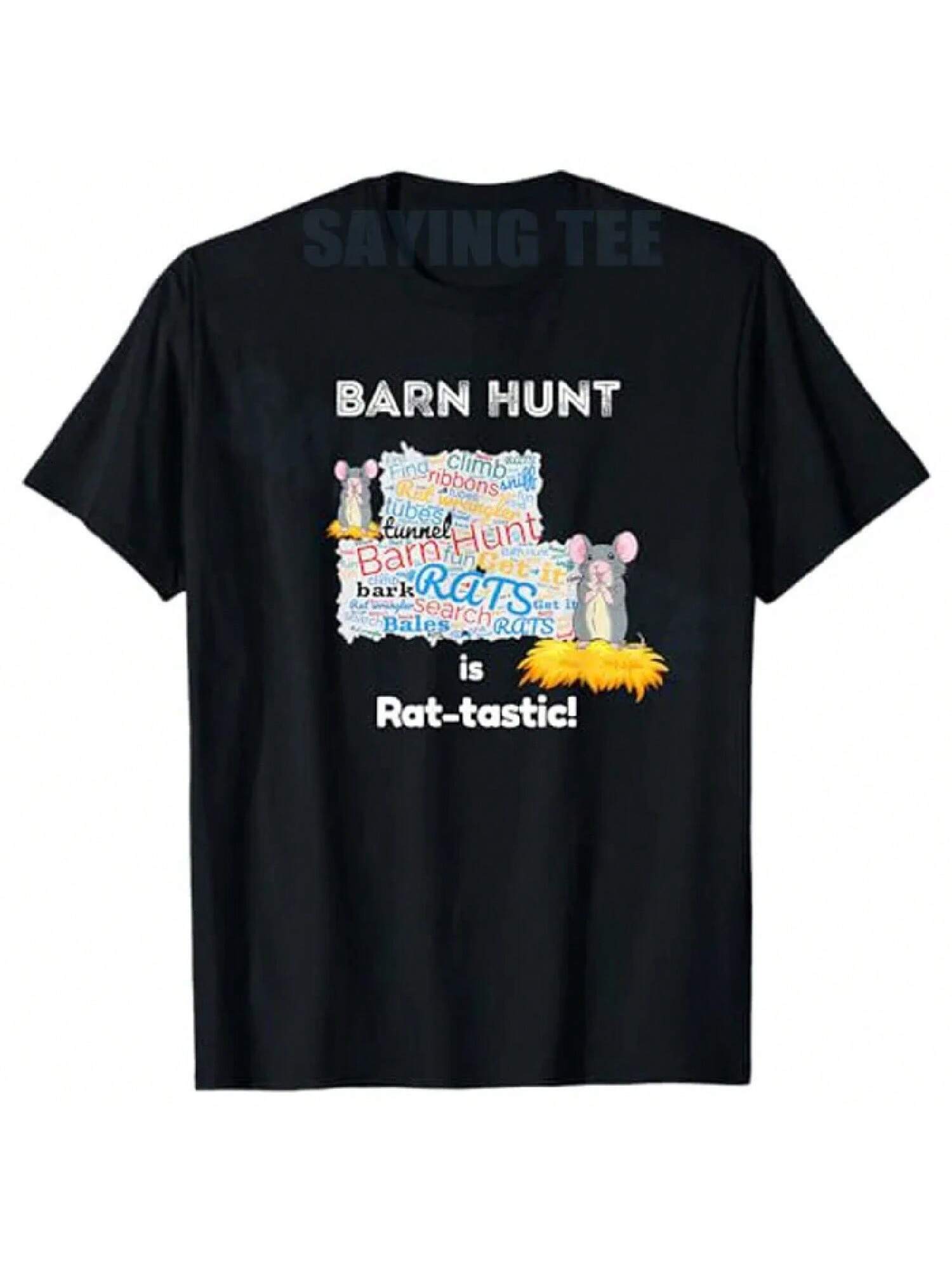 Funny Barn Hunt Is Rat- Tastic T-Shirt Barn-Hunt Canine Rat Hunting Training Gear Y2k Graphic Outfit unisex s Fashion Mouse Tees S разноцветный