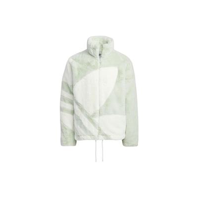 Originals Trefoil Patchwork Stand Collar Zip-Up Fleece-Lined Long Sleeve Jacket Unisex Jacket Green HR3484