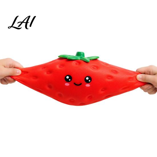 Stress Reducer Toy Cartoon Strawberry Relief Toy Giant Squeeze Fake Fruit Sensory Fidget for Home Office School Safe