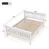 Holzbett Doppelbett aus Bettgestell mit Lattenrost Holzbett mit Kopfteil - 140 x 200 cm Massivholz Kinderbett Jugendbett Kiefer Massiv Weiß