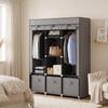 Fabric Wardrobe made of Non-Woven Fabric, Folding Wardrobe, incl. 3 Drawers, 125 cm x 43 cm x 162.5 cm, Grey