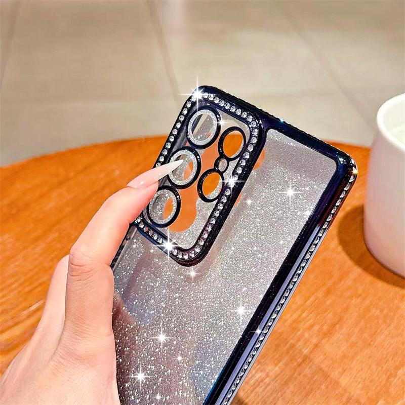Glitter Bling Case for Samsung Galaxy S25 Edge S23 Ultra S24 FE A56 A36 A26 A16 A55 A35 A25 A15 A54 A34 A14 Cover iPhone 16 15 Pro Max 14 Plus 13 12