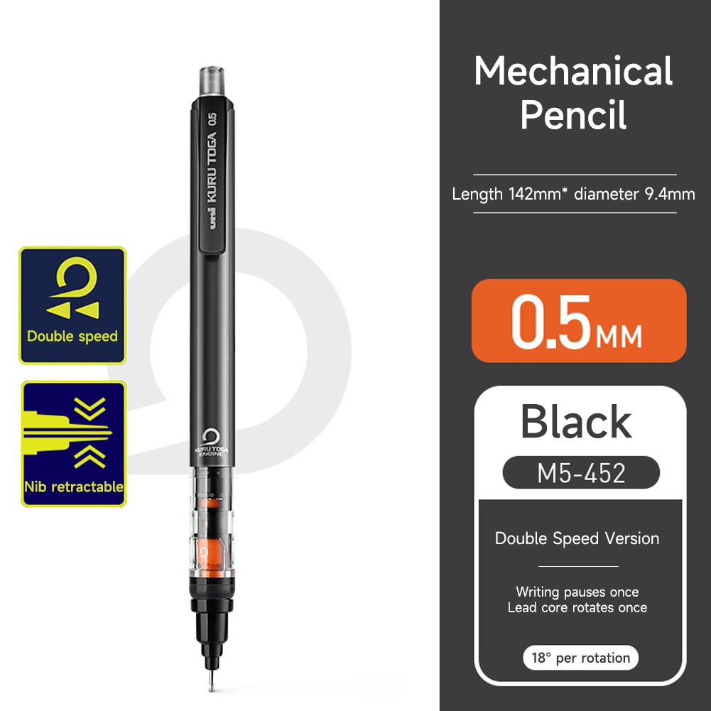 

Высококачественный механический карандаш M5-452 с стержнем 0,5 мм HB/2B и низким вращением центра тяжести для школьных канцелярских принадлежностей чёрный