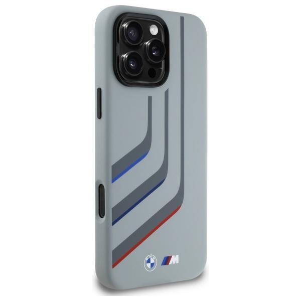 Bmw Bmhmp16X23Slig Iphone 16 Pro Max     6.9 Szary/Grey Hardcase Silicone Turning Lines Magsafe