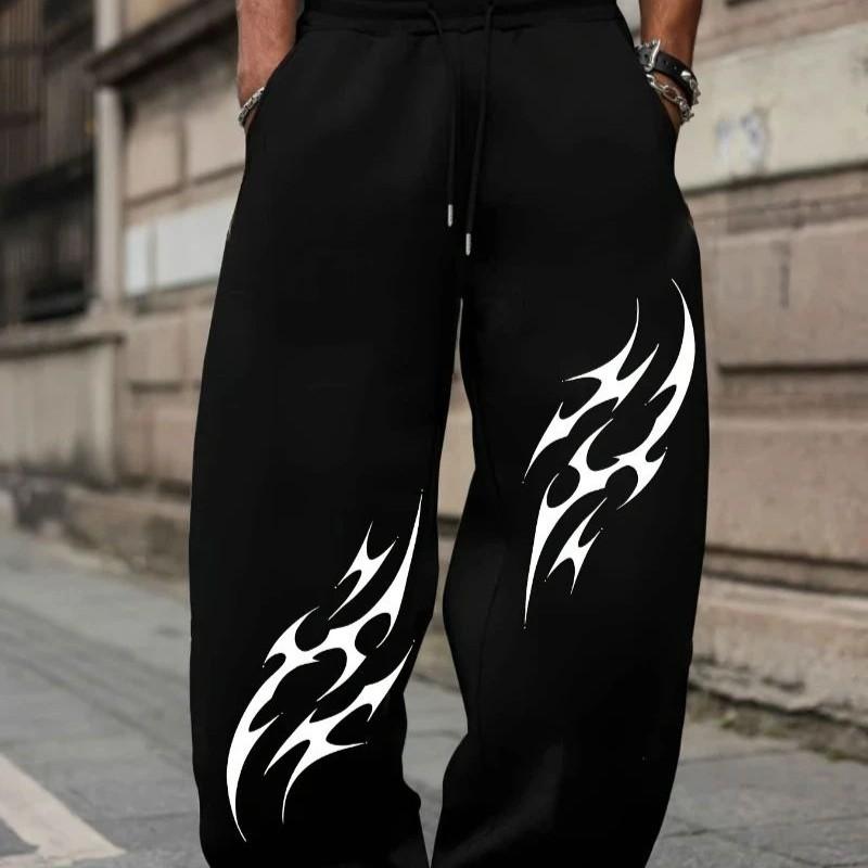 Womens Sweatpants Gothic Printed Loose High Waist Wide Leg Pants Unisex Sports Pants Autumn Casual Long Pants Outdoor Streetwear Unisex