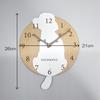 Stylish wooden pendulum clock featuring a toy poodle in white and cream. Silent, perfect for bedrooms, bedrooms, or any room.