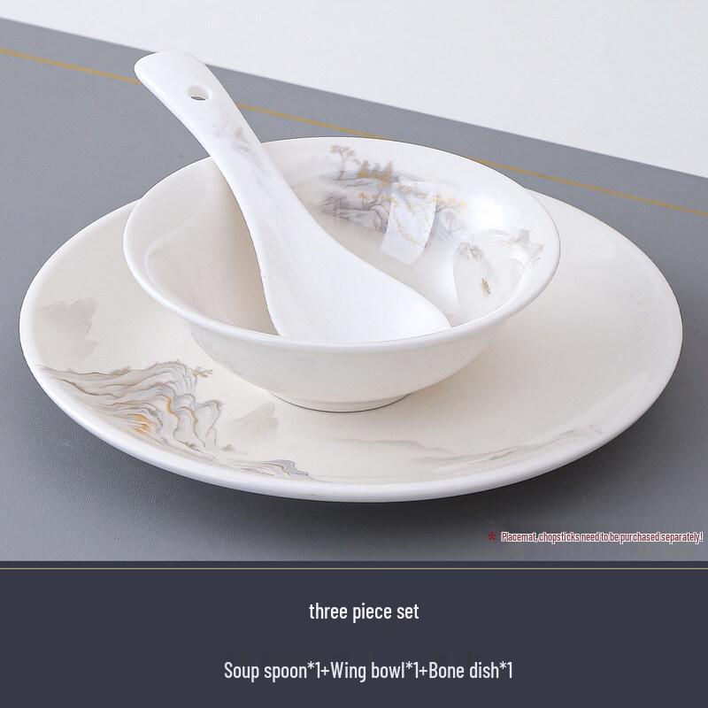 New Chinese Ceramic Landscape Dinnerware Set