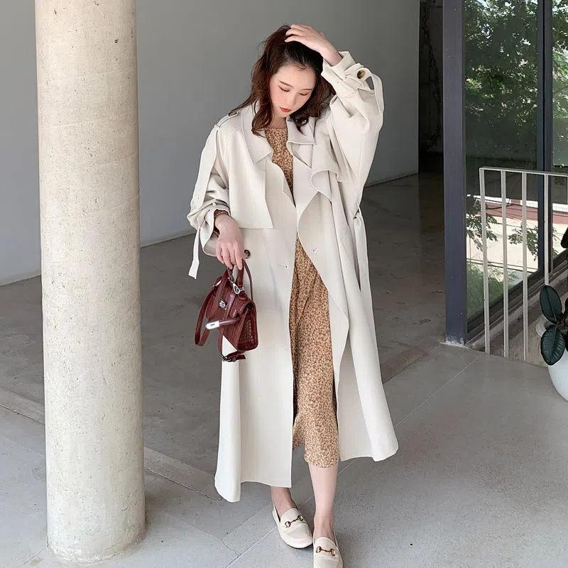Trench Women All-match Spring Fashion Leisure Elegant Temperament Work Wear Aesthetic Retro Chic Tunic Outwear Popular