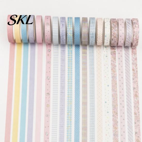 Translucent Washi Tape 20 Rolls Vintage Set, Retro Patterns Decorative Masking Tapes Japanese Paper for Arts, DIY Crafts, Journals, Planners,