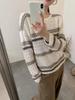 2026 Early Autumn Korean Style Loose Color Block Wool Knitwear Women's Slimming Sweater