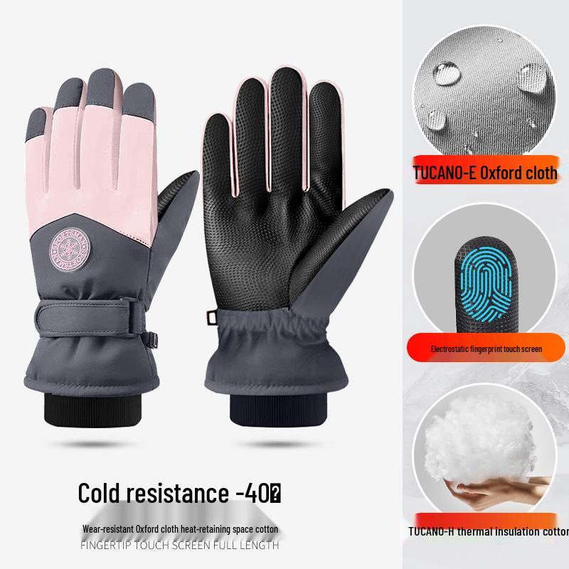Unisex Ski Gloves: Winter Cycling, Non-Slip, Fleece-Lined, Warm, Touchscreen-Friendly, Windproof, Cold-Resistant