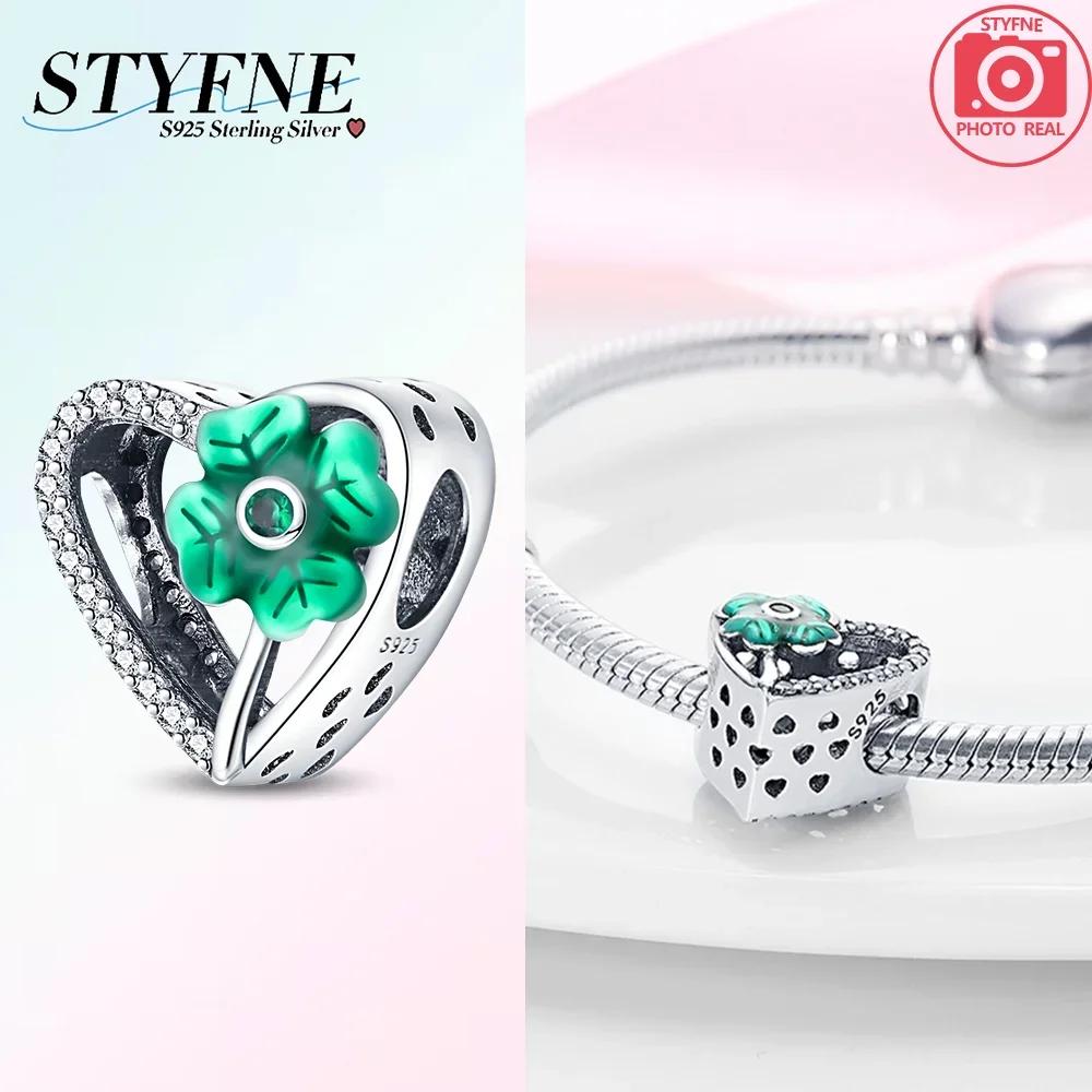 925 Silver Charms Pink Iris Flower Heart Unicorn Four Leaf Clover Beads for DIY Bracelet Jewelry Making Women
