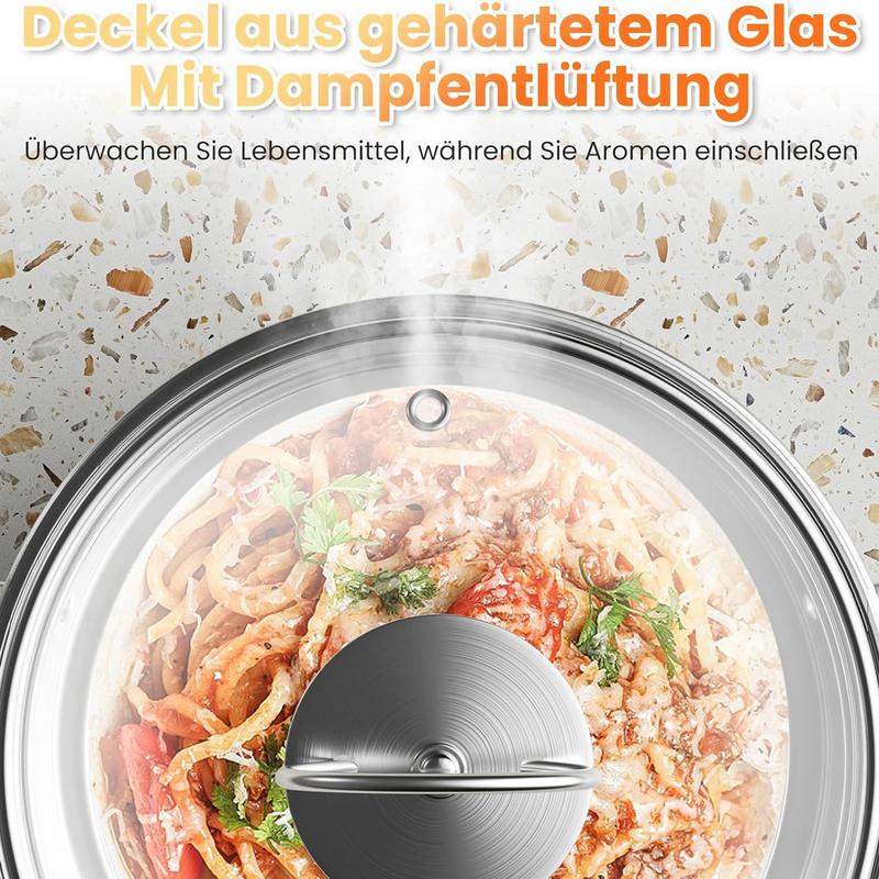 Edelstahl-Topfset Antihaft-Saucentopf Professionelles Kochgeschirr-Set zum Dämpfen von Gemüse Schmoren von Suppen Zubereitung