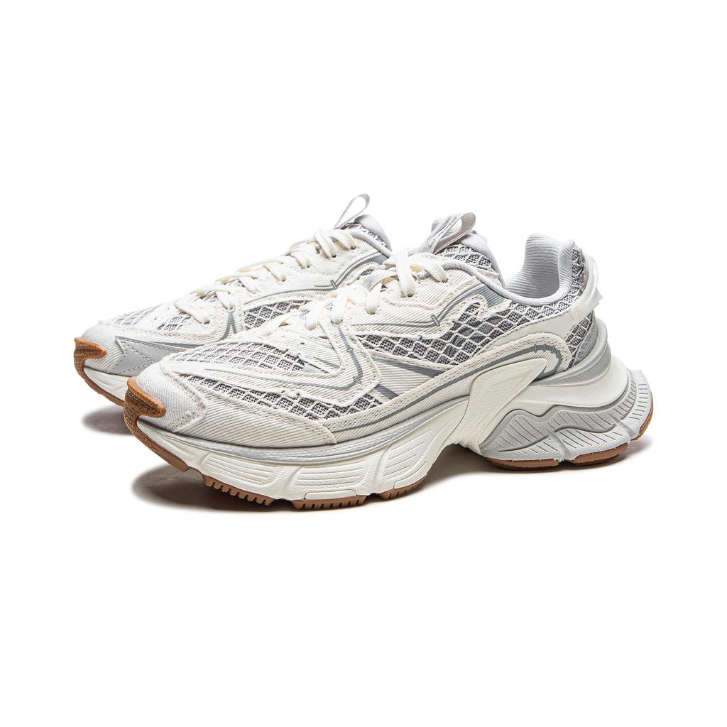 Li Ning Xingji Cushioning Abrasion Resistant Breathable Low top Chunky Sneakers Women's White Gray AGCW088-3