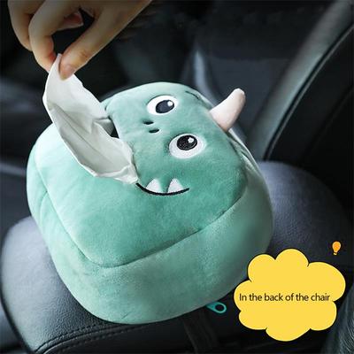 Green Dinosaur Tissue Box Cute Plush Removable Tissue Boxes Universal Auto Home Room Paper Case Animal Decoration Bracket