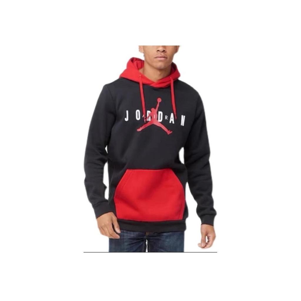 Jordan Logo Print Drawstring Hoodie With Long Sleeves Men Tops Black CQ7708-010