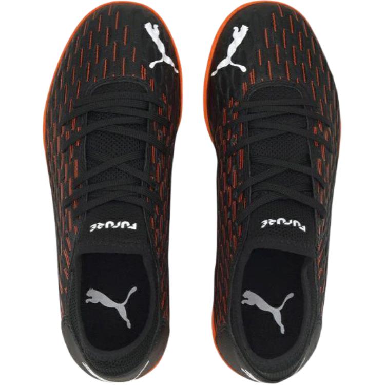 Puma Future 6.4 TT Turf Jr Black Shocking Orange Kids Sneakers White 106209-01
