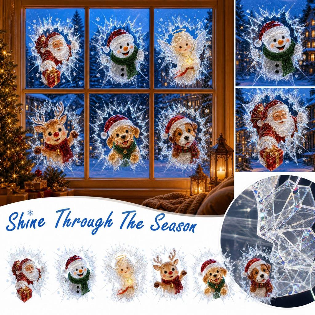 3D Shattered Glass Holiday Window Decoration