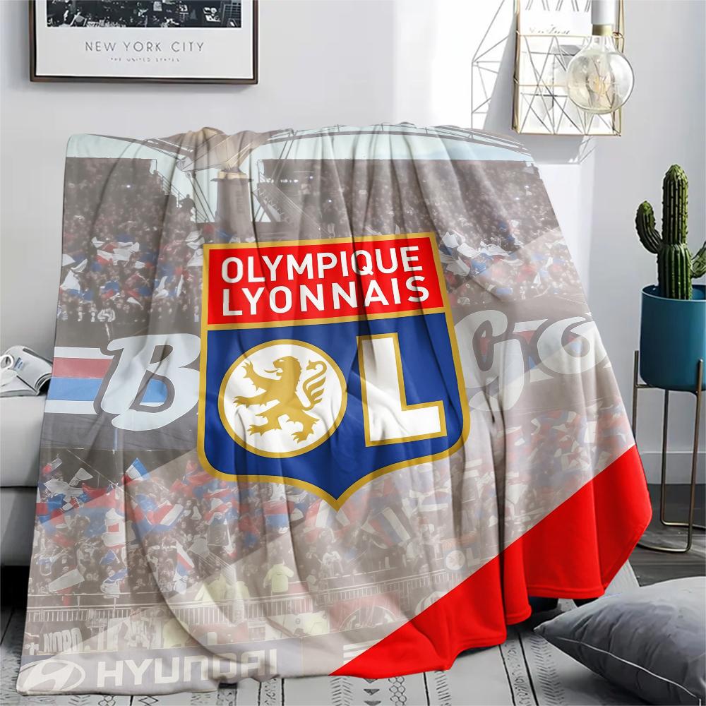 Olympique Lyonnais Football Team,pattern Flannel Blanket, High Quality Comfortable for All Seasons, Home Decor, Warmth and Comfort, Perfect for Gifts.