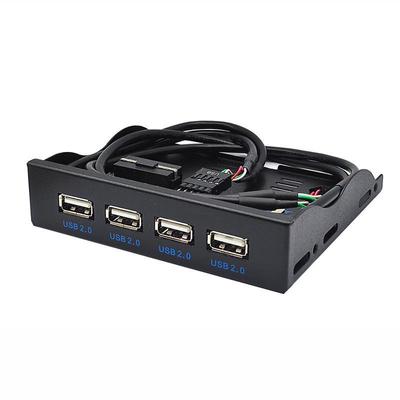 3.5" USB 2.0 Floppy Drive Front Panel with 4-Port Hub