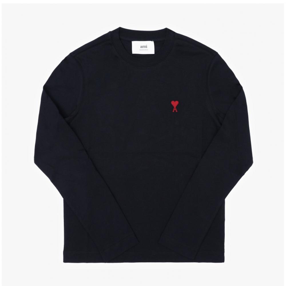 Ami Bfuts235 724 430 Ami De Coeur Small Heart Logo Public Long Sleeve Tee