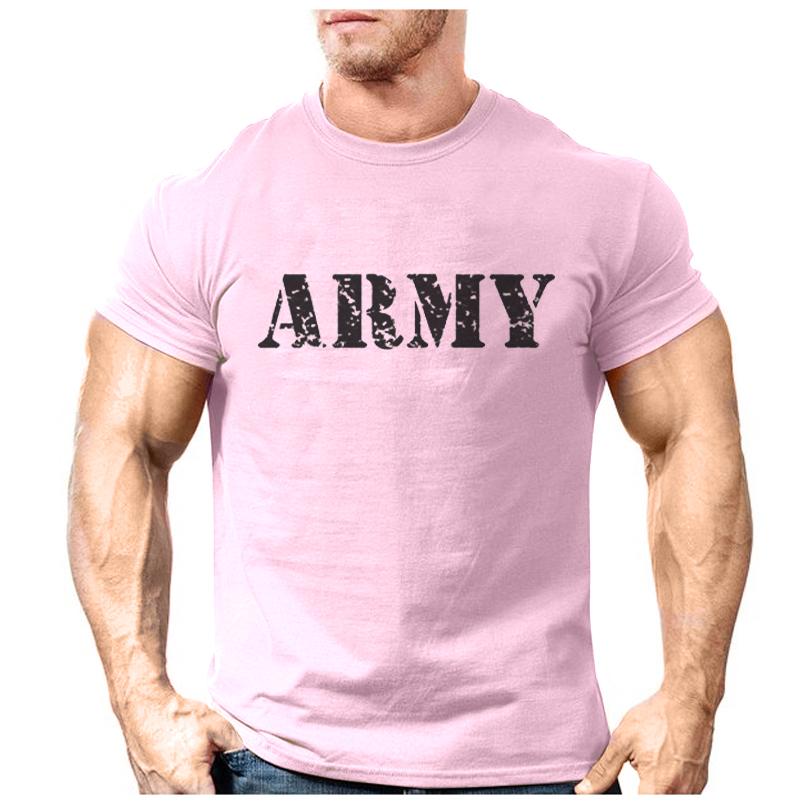 T-shirt Unisex Stampa Logo Lettere Militari Moda 2021 Colore Unito Casual Abbigliamento Sportivo per Esercizio T-shirt Trendy Maschile T-shirt Retrò