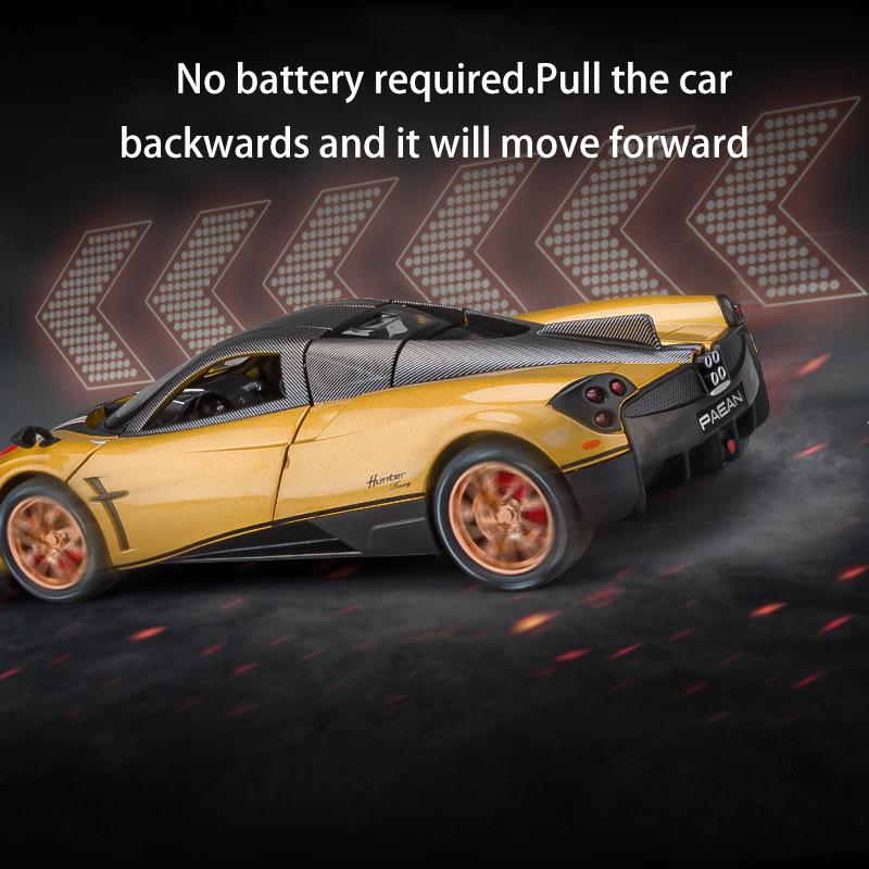 1/22 Scale Huayra Dinastia Supercar Diecast Car Model Toy,Pull Back Vehicle with Sound and Light for Kids Toddler Boys Girls Gift Collection